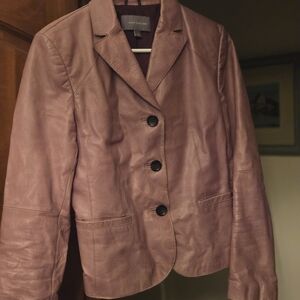 Ann Taylor Women's Mauve/Pink Leather Blazer